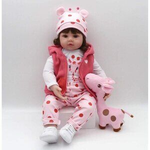 ❤️20 Inches Silicone Baby Size Lifelike Reborn Baby Girl Doll with Soft Bod Pink
